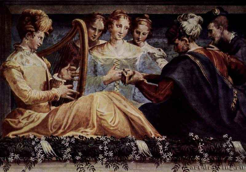 Концерт, 1550. - Фреска, переведённая на холст. Маньеризм. Италия. Болонья. Национальная Пинакотека.